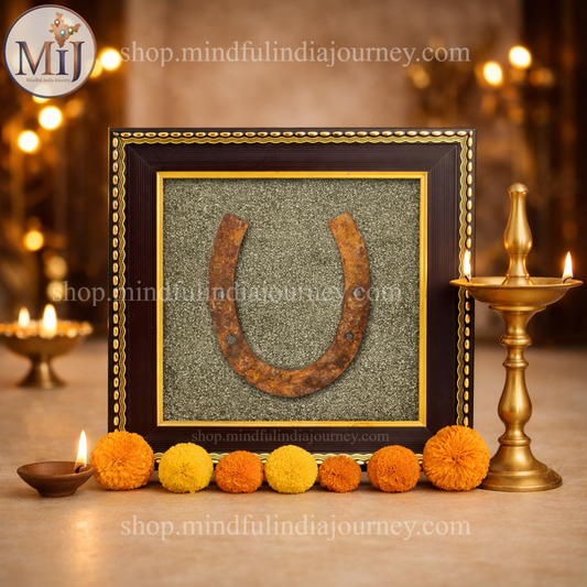 Ghode Ki Naal (Lucky Horseshoe) on Raw Pyrite Frame
